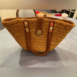 Michael Kors extra large woven bucket bag handbag